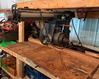 Craftsman 10-Inch Vintage Radial Arm Saw with Wooden Extension Table