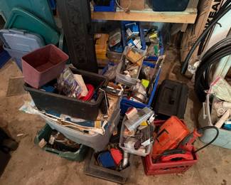 Large Workshop Liquidation Lot of Hand Tools, Hardware Fasteners, Electrical Boxes, and More