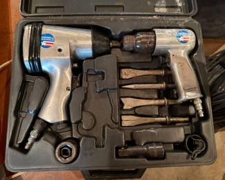 Campbell Hausfeld TL1002 1/2-Inch Air Impact Wrench and TL1003 Air Chisel Hammer Pneumatic Tool Kit