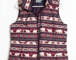 Lands' End Nordic Print Puffer Vest