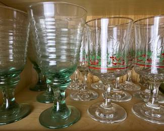 Arby's Holiday Holly and Libbey Sirrus Style Goblets
