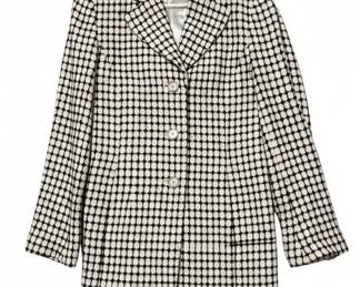 Ann Taylor Black and White Checkered Blazer