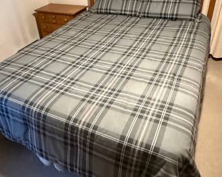 Mission Style Queen Bed and Nightstand