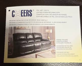 Cheers Leather Power Reclining Sofa