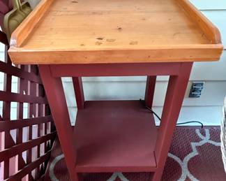 Farmhouse Style Tray Top Side Table