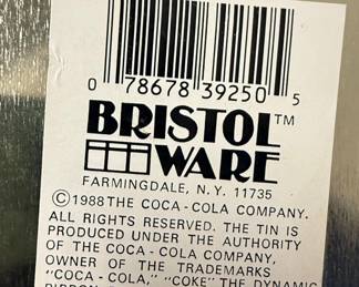 1988 Bristol Ware Coca-Cola Picnic Tin