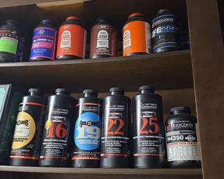 Assorted Smokeless Reloading Powder Containers