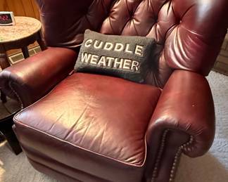 Burgundy Tufted Leather Club Chair Style