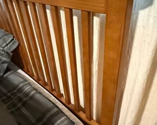 Mission Style Queen Bed and Nightstand