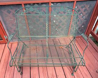 Vintage Wrought Iron Glider Settee Style