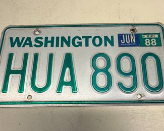Vintage Washington State License Plate HUA 890