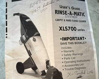 Oreck Rinse-A-Matic Steemer XLS700 Carpet and Hard Floor Cleaner