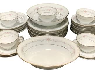 2375 - 33 Noritake "Fairmont" China (Description): A 33-piece set of Noritake china in the  "Fairmont" pattern. The set includes various  place setting pieces featuring the elegant  Fairmont design.