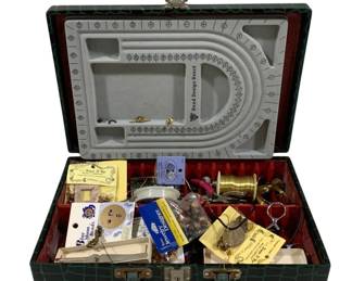 2176 - Vintage Case w/ Jewelry Making Supplies
