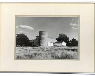 2856 - Framed Black & White Photo of Rural Farm Scene (Description): 20.5 x 16.5