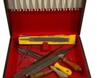 5103 - Wooden Box w/ Contents - 14.5 x 11 x 5.5