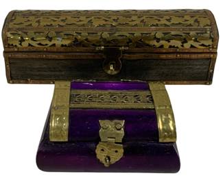 2197 - 2 Vintage Wood Storage Boxes