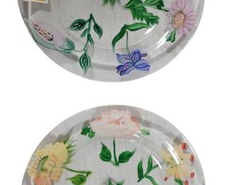 311 - 2 Vintage Royal Danube Handpainted Crystal Plates (Description): 7.5" round