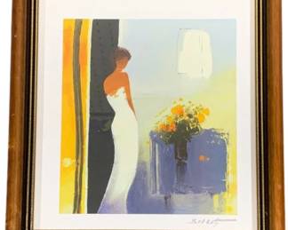 2861 - Framed Seriolithograph "Delicatesse" by E. Bellet (Description): Franch Artist Emile Bellet 12.5 x 11