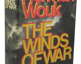 43 - 1971 1st Ed. The Winds of War Herman Wouk (Description): First edition of The Winds of War by Herman  Wouk, published in 1971 by Little, Brown and  Company. This hardcover novel comes complete  with its original dust jacket. The dust  jacket features the distinctive dark cover design with bold red and yellow lettering  against a dramatic cloudy background.