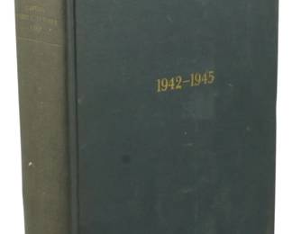 64 - 1946 1st Ed. My Three Years with Eisenhower (Description): First edition of "My Three Years with  Eisenhower" by Captain Harry C. Butcher,  USNR, published in 1946. This hardcover  volume covers the period 1942-1945, as  indicated on the front board. The book features a dark blue-green cloth binding with  gold lettering on the spine and front cover.