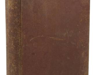 10 - Ca. 1890 Edition Mona's Choice (Description): Mona's Choice, circa 1890 edition. This  volume features a cloth binding in a brown or  reddish-brown hue with wear consistent with  age, including rubbing to the spine and  covers. The book shows the characteristic binding style of late Victorian era  publications.