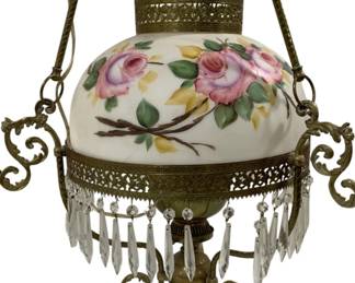 2263 - Hand Painted Prism Light Fixture - 36 x 19 (Description): Used as is electric/electronic/mechanical  item. No guarantee all components, untested.
