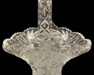 5816 - Hofbauer "The Byrdes" Crystal Basket (Description): 11 x 8.5 x 6