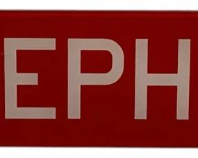 7406 - Glass Telephone Booth Insert Sign (Description): 25.5 x 5.5