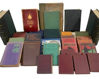 2350 - Assorted Vintage Books (Description): A lot of assorted vintage and antique books  covering a variety of subjects. Titles  visible include 'Who's Who in the Nation's  Capital,' 'Roamin' in the Gloamin'' by Sir  Harry Lauder, 'The Crossing' by Winston Churchill, 'Real Estate Appraisals,' 'Greeks  and Persians of Long Ago,' 'The Wept of  Wish-Ton-Wish,' 'Asia,' and volumes on  Washington history. The collection spans  multiple genres including history, biography,