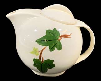 6709 - Blue Ridge Plantation Ivy Teapot - chipped (Description): 6.5 x 8