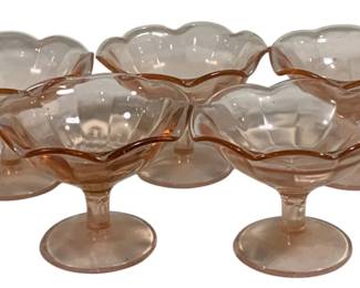 2843 - 5 Pink Sherbets - 3.25 Inches Tall