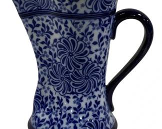 2166 - Royal Dutton Blue/White Pitcher - 9" Tall