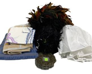 2019 - Assorted Items (Description): A miscellaneous lot of assorted items  including textiles, linens, and decorative  pieces.