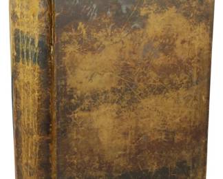 77 - 1833 New York Ed. Holy Bible Bushong Family (Description): The Holy Bible Containing the Old & New  Testaments, 1833 New York Edition. This  antique leather-bound Bible was owned and  used by the Bushong Family and contains  related family documents and letters tucked within its pages. The volume features a  well-worn brown leather binding showing  significant age and patina consistent with  nearly two centuries of family use.