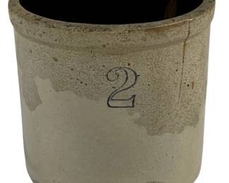 7293 - 2 Gallon Stoneware Crock - As Is/Cracked (Description): 9.5 x 9.5