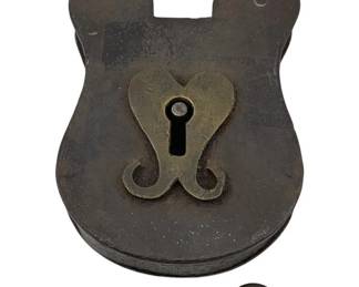 8940 - Antique Lock w/ Key - 5.5 x 3