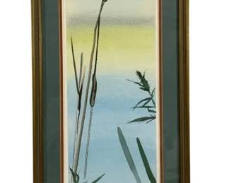 2143 - Gary Hoover Framed Watercolor - 26 x 10