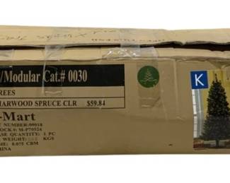 2422 - Briarwood Spruce 7ft Pre-lit Christmas Tree (Description): Briarwood Spruce 7 foot pre-lit Christmas  tree. This artificial tree comes pre-strung  with lights for convenient holiday  decorating. Used as is electric/electronic/mechanical item. No guarantee all components, untested.
