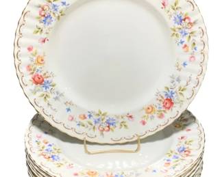 2209 - 8 Royal Albert Jubilee Rose Dinner Plates (Description): 10.25" Round