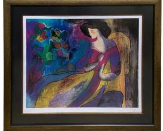 2850 - Framed Seriolithograph "Annabelle" signed L. Kinff (Description): French Artist Linda Le Kinff 37 x 40