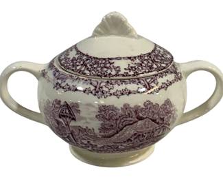 5210 - Pastoral Davenport Wilkinson Sugar w/ Lid (Description): 5" Tall