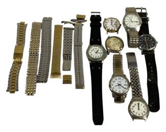 2257 - Assorted Men's Watches & Parts (Description): Used as is electric/electronic/mechanical  item. No guarantee all components, untested.
