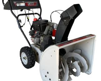 5006 - White Snow Boss Snowblower - 42 x 22 x 54 (Description): Used as is electric/electronic/mechanical  item. No guarantee all components, untested.