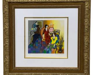 2883 - Framed Serigraph of Women in Cafe signed (Description): by Itzchak Tarkay and #102/450 24 x 24