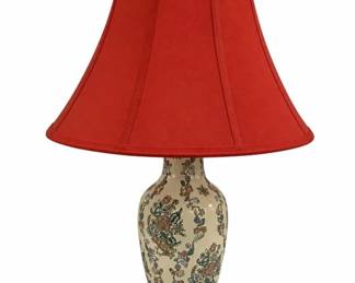 7340 - Asian Table Lamp - 28" Tall (Description): Used as is electric/electronic/mechanical  item. No guarantee all components, untested.
