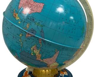 7327 - Ohio Art Co Metal Globe - 12 x 9