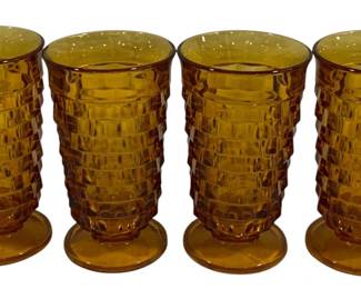 5170 - 4 Amber Whitehall Tumblers 6"