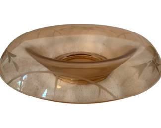 278 - Vintage Pink Depression Glass Console Bowl (Description): 2.5 x 11