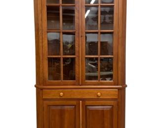 2566 - Walnut Corner Cupboard made by Howerton (Description): 86 x 43 x 23